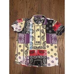 Enrico Rossini Men's Casual Short Sleeve Button-Down Shirt – Size XL